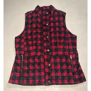IZOD women’s red & black plaid vest